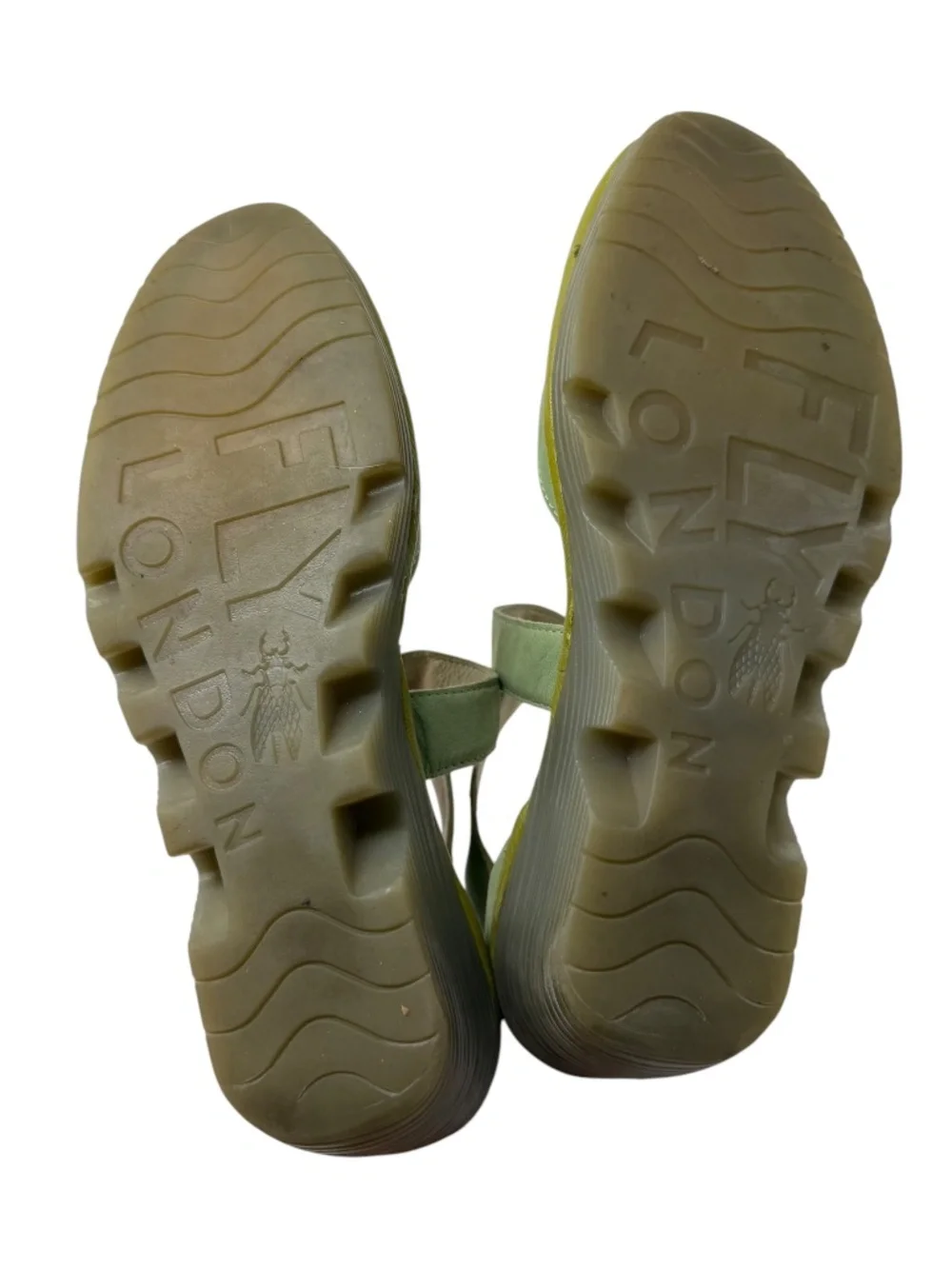 Fly London Mint Green Suede Piat Wedge Sandals 38